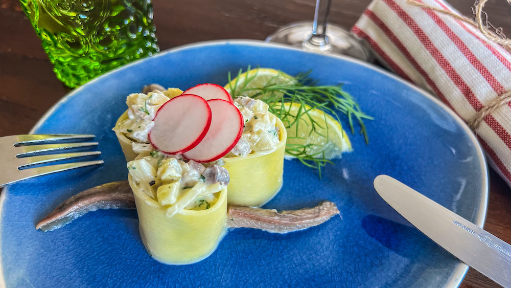 Wijn-spijscombinatie van haring in cannelloni met Jakovac Cuvee Blanc 2