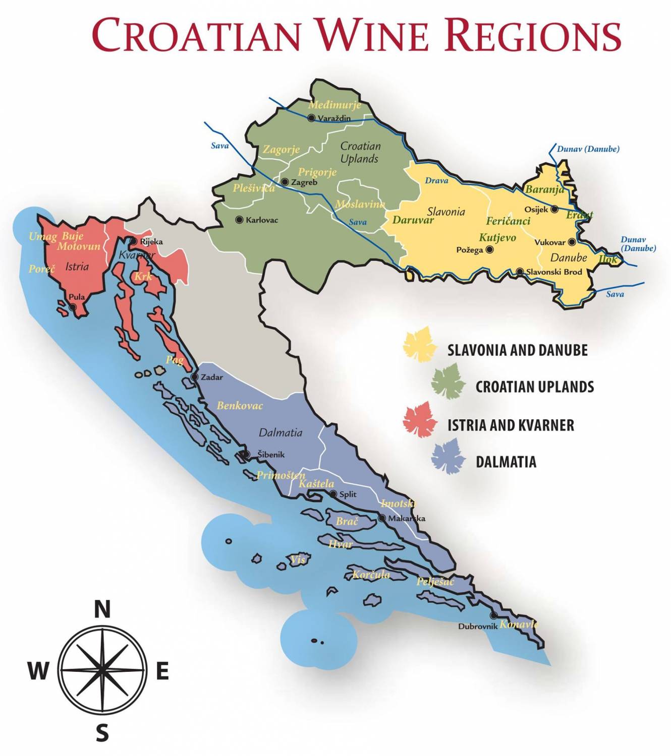 Kroatische wijnregios